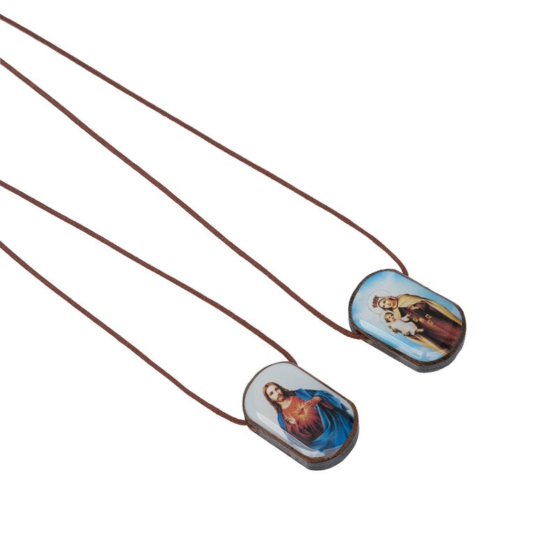 Intercession Catholic Scapular (Traditional Brown - Medium) - Image 3